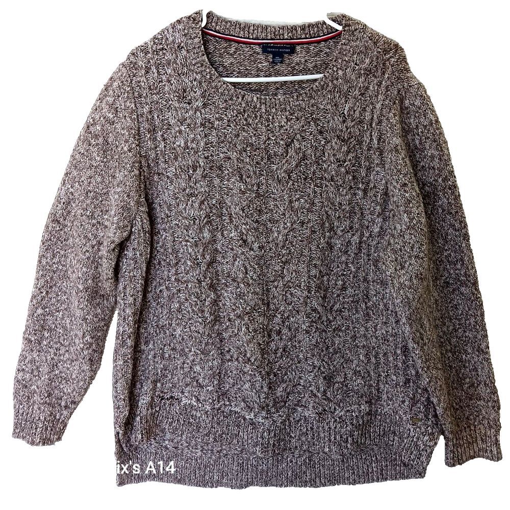 TOMMY HILFIGER  Crew Neck Men's Regular Fit Cable Knit Sweater XXL